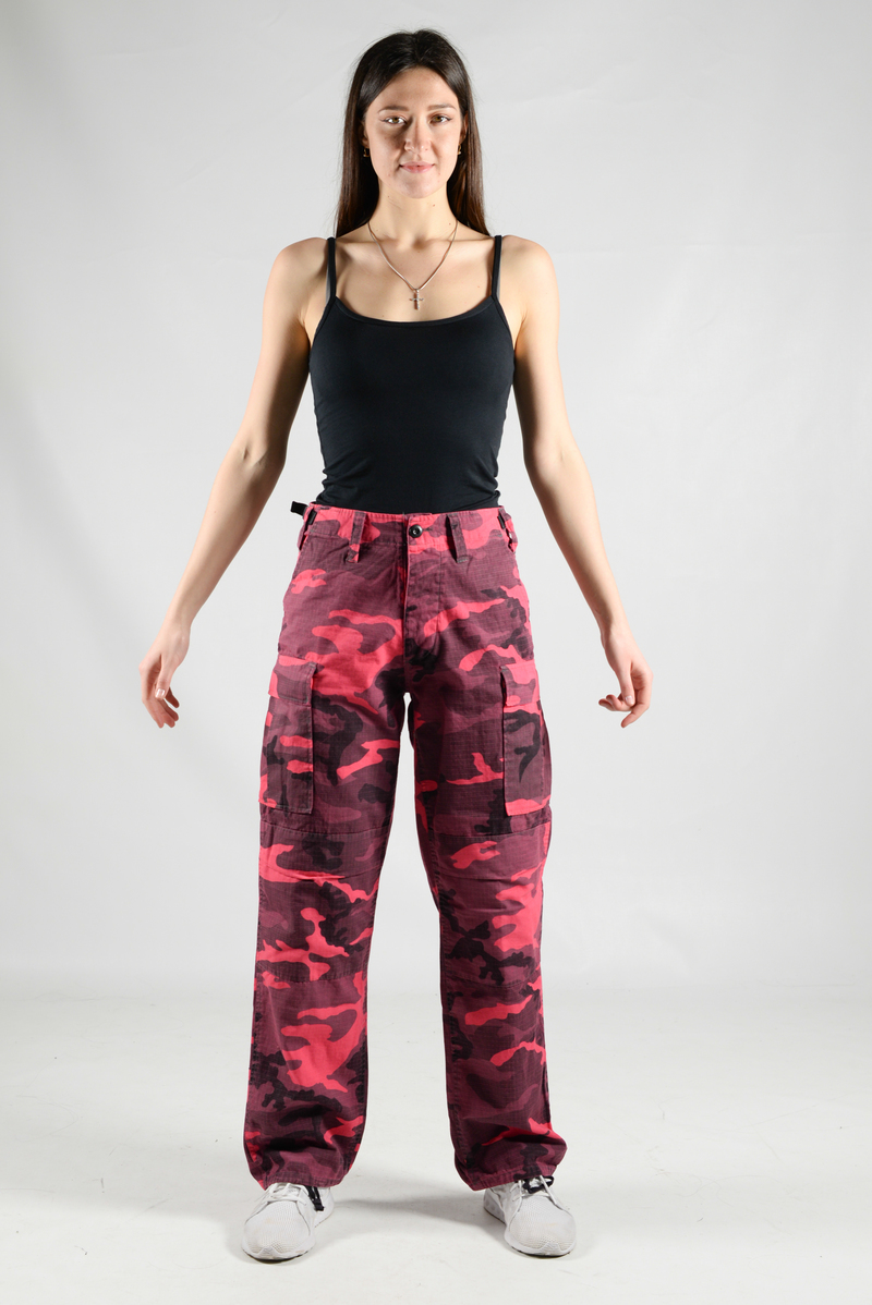 Pantaloni militari store rosa